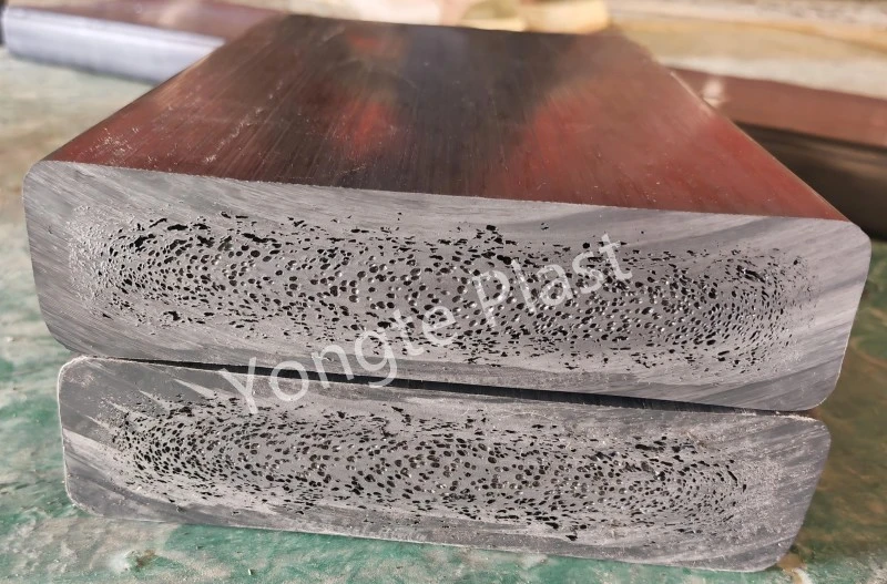 200x50 mm perdirbto kieto plastiko medienos staklės sėkmingai išbandytos